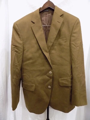 黑色 Saks Fifth Ave 棕色 100% 羊绒运动外套男式 40R 加拿大 (414) — 第 1/4 张图片