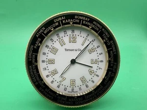 *RARE* Tiffany & Co. Miniature Table/Travel World Time Alarm Clock New Battery - Picture 1 of 13
