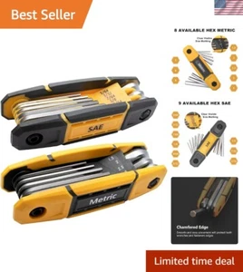 17pcs Folding Allen Wrench Set | Metric & Standard SAE - Key Tool 2 Pack Port... - Picture 1 of 9