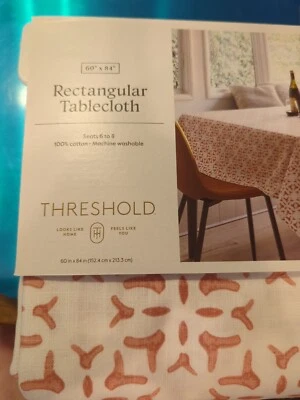 Threshold Rectangular Tablecloth 60 X 84 New - Image 1 of 4