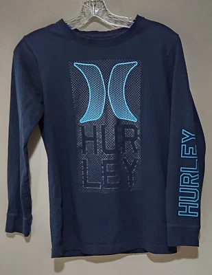 Hurley Optic Graphic Long Sleeve Tee Black Boys Size LG 12-13 Years 100% Cotton - Image 1 of 4