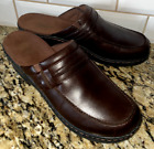 Clarks Women's Brown Leather Comfort Casual Slip-on Mule Shoe Clog Shoe Sz 11 M