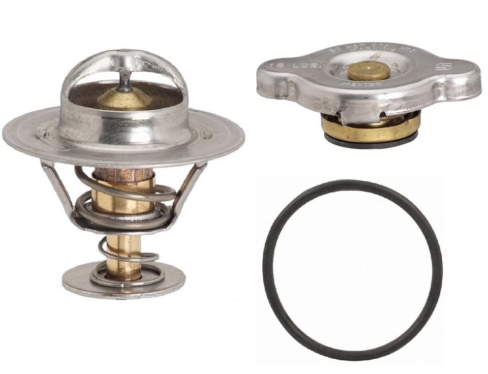 For 2004 - 2010 Ford F150 Thermostat + Radiator Cap + Thermostat housing Gasket - Image 1 of 4