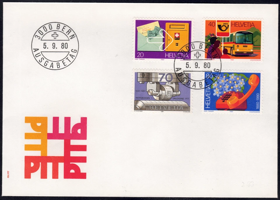 1980 Switzerland SC# 687-690 - FDC - Postal Bus System - Used - Image 1 of 1