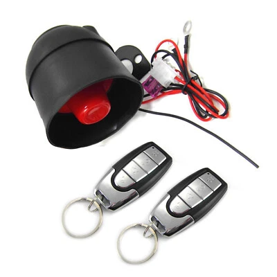 12V Car Security System Horn Siren Alarm One-Way Burglar Protection w/ 2 RemotaL - Image 1 of 4