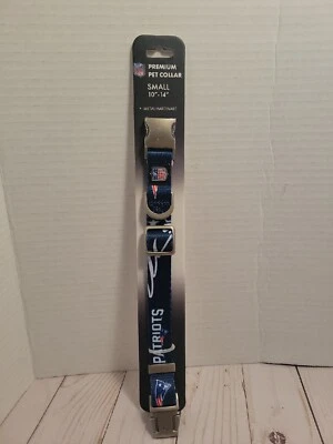  New England Patriots Dog Collar Small NFL 10"-14" Premium - Metal Hardware  - Image 1 of 4