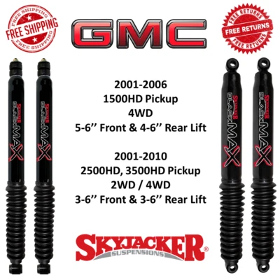 Skyjacker Front Rear Lifted Shock Set For GMC 01-06 1500HD 01-10 2500HD 3500HD - Imagem 1 de 4