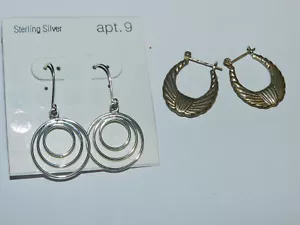 WUNDERSCHÖNE MASSIVE 925 STERLING SILBER 2 PAAR OHRRINGE - Bild 1 von 4