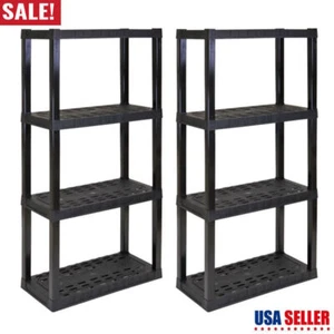 Storage Organizer 4-Tier Shelving Unit Multipurpose Home Adjustable No Tools New - Picture 1 of 8