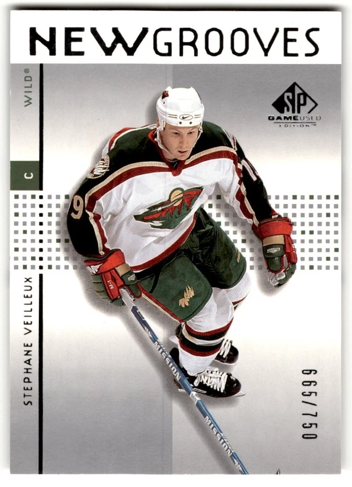 2002-03 SP Game Used New Grooves Stephane Veilleux Rookie /750 #100 Minnesota - Image 1 of 2
