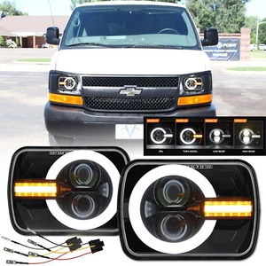 Pair For Chevy Express Cargo Van 1500 2500 3500 7x6 5x7 LED Headlights Hi/Lo DOT - Foto 1 di 20