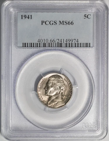 1941 Jefferson Nickel PCGS MS66 Cover
