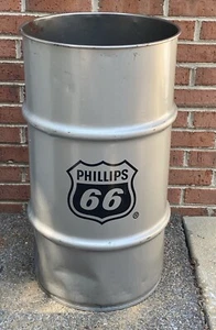 Vintage Phillip 66 Oil Barrel Drum Trash Can Garage Art Shop Motor Oil - Picture 1 of 6