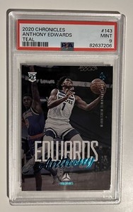 ANTHONY EDWARDS 2020-21 Panini Chronicles Luminance 143  Rookie Teal PSA 9 Mint