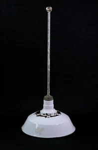 20.5 in. White Steel Industrial Factory Pole Pendant Light - Picture 1 of 8