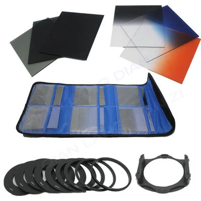 6pcs ND2 4 8 Gradual Grey Orange Blue Filter Kit + 9pcs Ring Adapter for Cokin P - Image 1 of 4