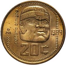 Mexico | 20 Centavos Coin | Eagle | Olmeca giant | 1983 - 1984