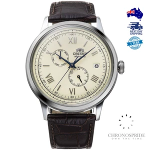 Orient Bambino Classic RA-AK0702Y10B Beige Dial Leather Automatic Mens Watch - Picture 1 of 5
