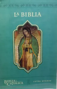 La Biblia Católica: Letra grande, Rústica, azul, Imagen La Virgen *SKU9-5* - Foto 1 di 3