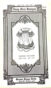 PATRÓN DE CASA MARRÓN 558 ropa de muñeca niños de campo diseños fáciles de coser - Imagen 1 de 3