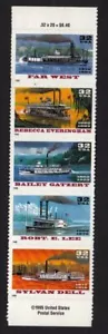 1996 Riverboats Sc 3095b SPECIAL DIE CUT strip of 5 - Picture 1 of 1