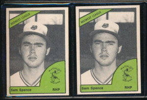 lot (2) 1978 TCMA Waterloo Indians Sam Spence NM+ or better