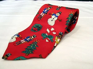 Jingle Bells Nussige Weihnachten Cheer Krawatte Nussknacker Schneemann Kranz Krawatte - Bild 1 von 4