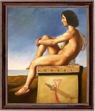 Ölbild nackter junger Mann, Hippolyte Flandrin Ölgemälde HANDGEMALT,50x60cm