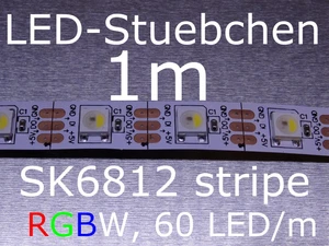 SK6812 RGBW LED Stripe - LEDs mit integriertem WS2811 controller, 60 LED/m, wie - Bild 1 von 1