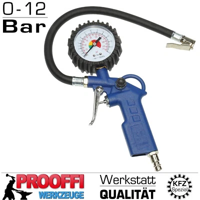 XTLINE Reifenfüller Druck Luft Reifendruck Prüfer Kfz Reifenfüll Pistole Gerät 0-12 Bar