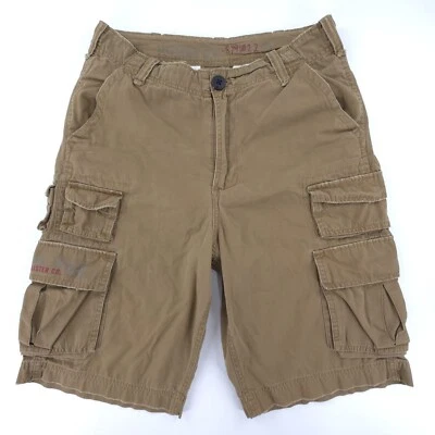 Y2k Hollister Cargo Shorts 28 Mens Brown Baggy Military Utility - Image 1 of 4