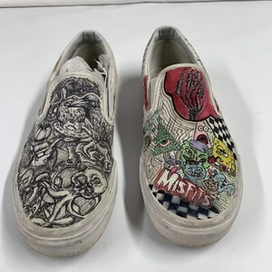 Vans klassische Slipper Schuhe Herren 7,5 Damen 9 maßgefertigte handgezeichnete Kunst - Bild 1 von 24