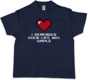 I Remember When Life Was Simple Kids Boys T-Shirt Gamer Dark Games RPG Heart Fun - Picture 1 of 1