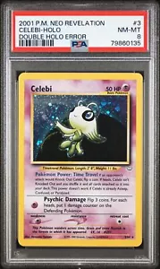 Pokémon Celebi Double Holo 3/64 Neo Revelation PSA 8 Swirl - Picture 1 of 2
