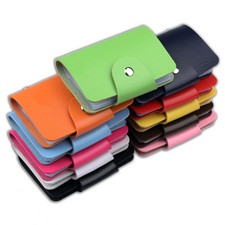women PU Leather Pocket Business ID Credit Card Holder Case Wallet for 24 Card