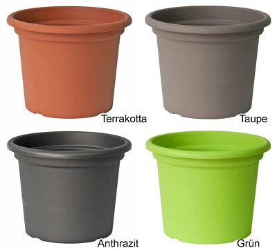 4 Farben 12 Größen Blumentopf Topf Garten Blumentöpfe Blumenkasten Kübel Töpfe - Bild 1 von 4