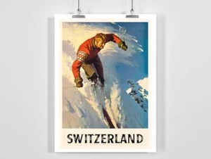 Switzerland Vintage Ski Poster - Picture 1 of 3