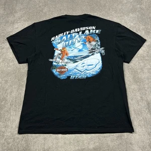 Harley Davidson Shirt Size XL Short Sleeve Salt Lake City Biker Cotton Graphic - Picture 1 of 9