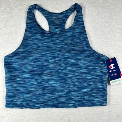 Champion Bra Women XL Blue Sports Racerback Wicking Anti Odor - Image 1 of 4