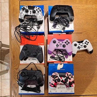 7 x 3rd Party Game Controllers PS4, Switch & PC. Bundle GIOTECK Wired & Wireless - Image 1 of 4