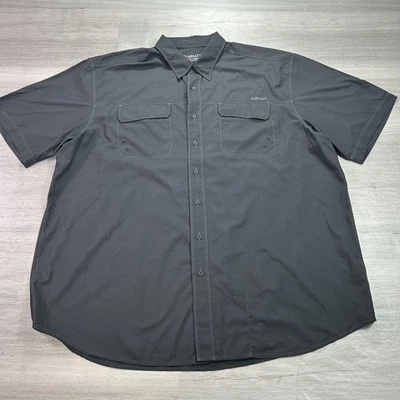 Ariat Shirt Mens 2XL Black AriatTEK Heat Series Short Sleeve Vented Button Front - Image 1 of 4