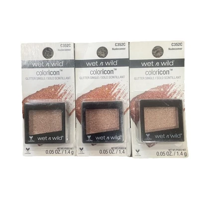 Wet N Wild Coloricon Glitter Single #C352C Nudecomer (Lot Of 3) - Image 1 of 2