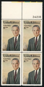 USA - 1973 Lyndon B Johnson 8c - SC# 1503 4er Block postfrisch NH OG - Bild 1 von 2