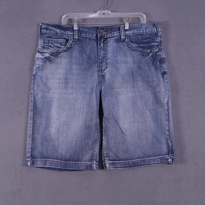 Pantalones Cortos Helix Para Hombre 38 Azul Algodón Denim Bermudas Envejecido Grunge Exterior Foto 1 de 4