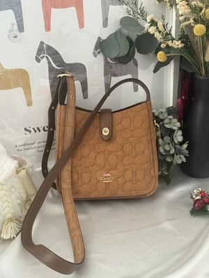 NWT Coach Hadley Mini Crossbody Bag In Signature Suede CCE16, suede/Im/Caramel - Image 1 of 4