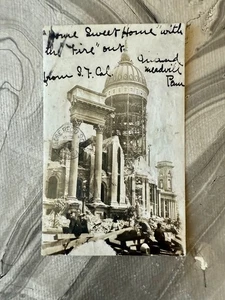 FOTO DEL TERREMOTO DE SAN FRANCISCO DE 1906 CON MENSAJE "HOGAR DULCE HOGAR" AYUNTAMIENTO - Imagen 1 de 4