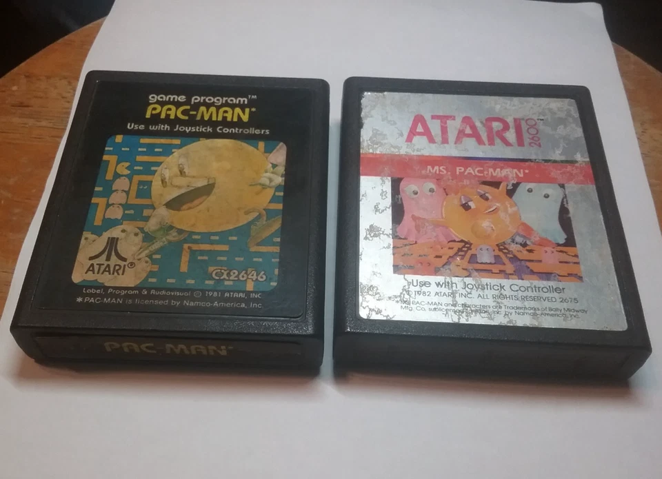 PAC-MAN & MS. PAC-MAN Atari 2600 LOT ‘81/‘82 untested - Image 1 of 4