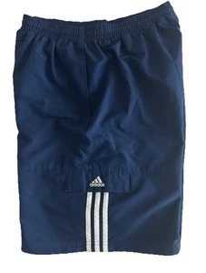 Adidas Vintage Y2K 2004 Shorts marineblau weiß Streifen Taschen Kordelzug Herren Large - Bild 1 von 8
