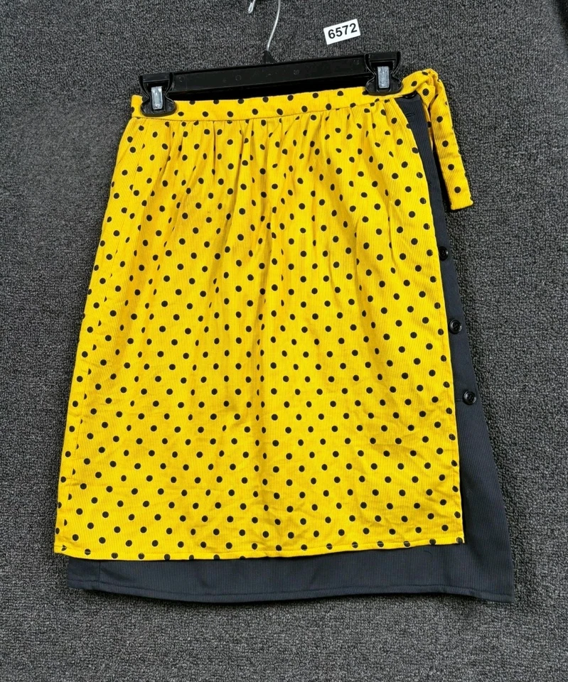 Falda forrada a lunares de colección Valentino Garavani Boutique para mujer talla 40 negra amarilla Foto 1 de 4