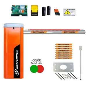 KIT AUTOMAZIONE BARRIERE BARRIERA ASTA CON LED 3 METRI AUTOMATICA STRADALE 24V - Foto 1 di 1